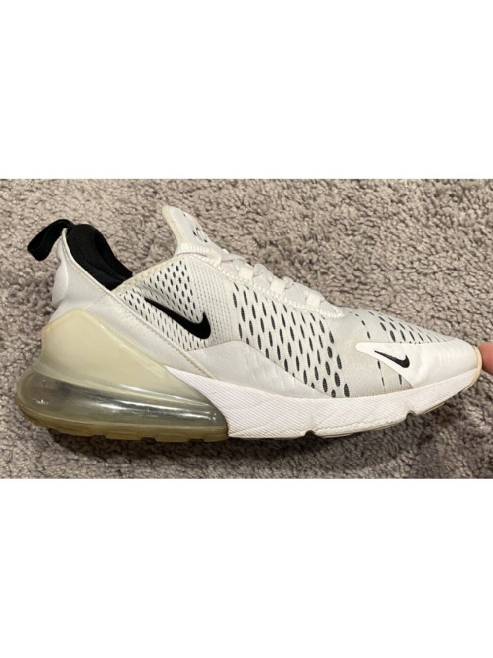 Nike Air Max 270 Size 9.5 Shoes White Sneaker Athletic Running AH6789-100